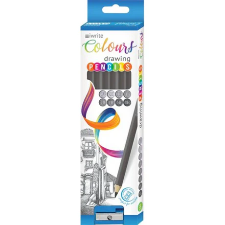 IWRITE COLOURS Drawing Pencil Set of 8 - F,2H,HB,B,2B,4B,6B,8B.