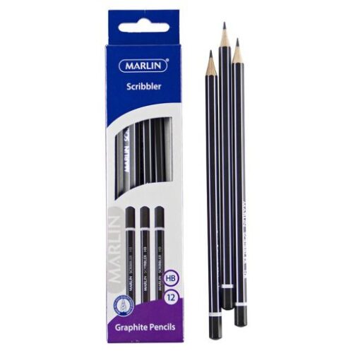 Marlin Pencils HB Scribblers end dipped striped-Box 12's